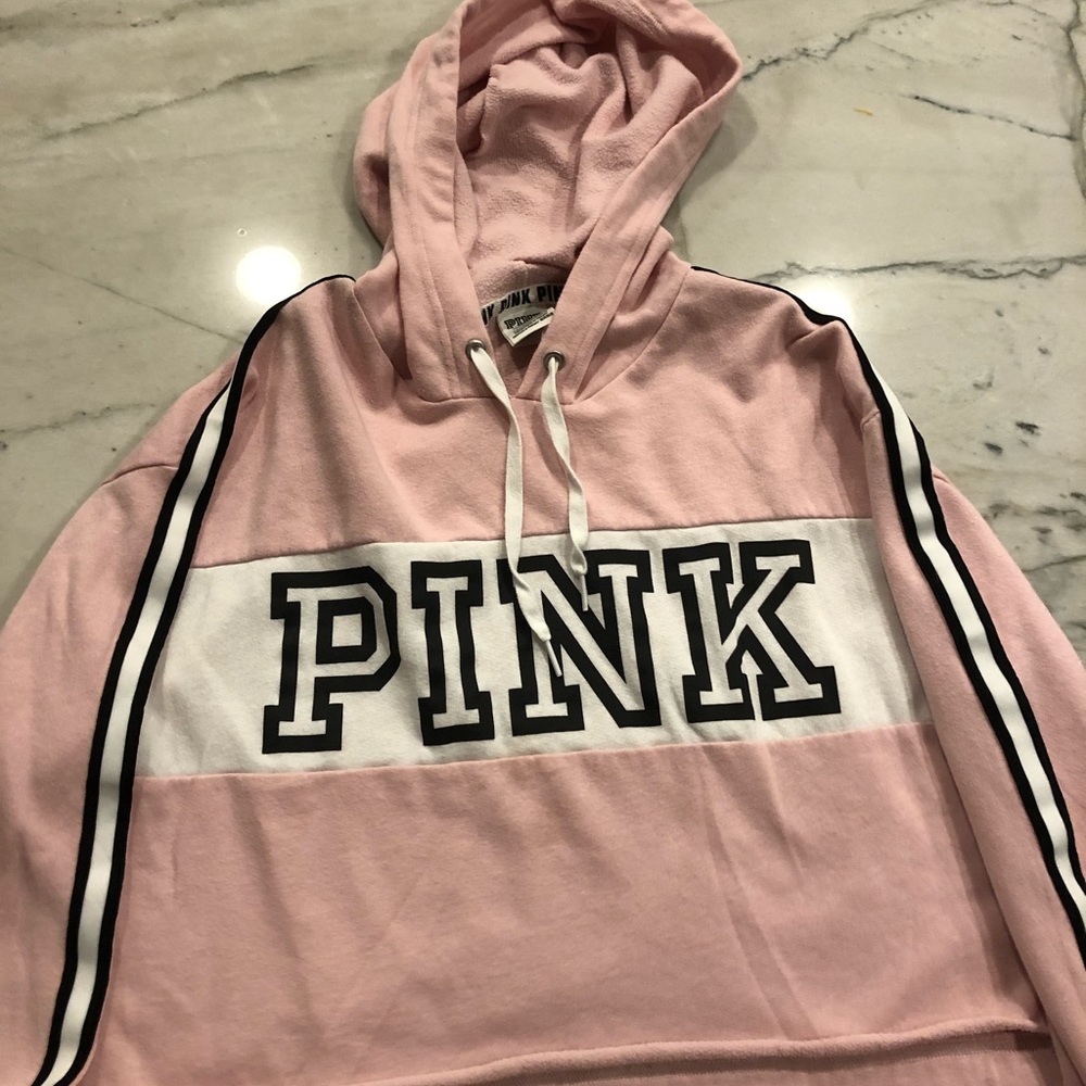 Girls pink crop hoodie